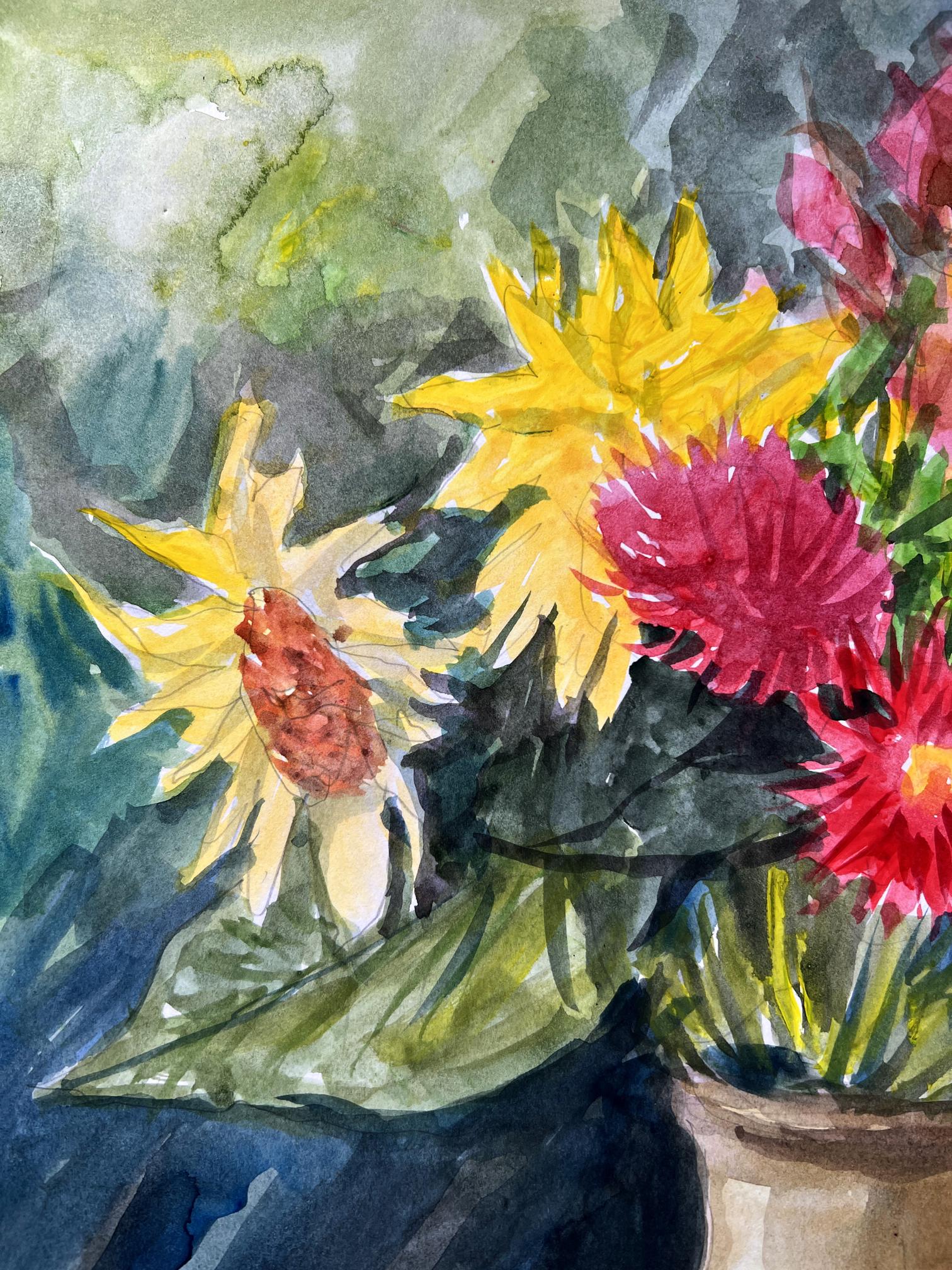 Watercolor painting Still life 