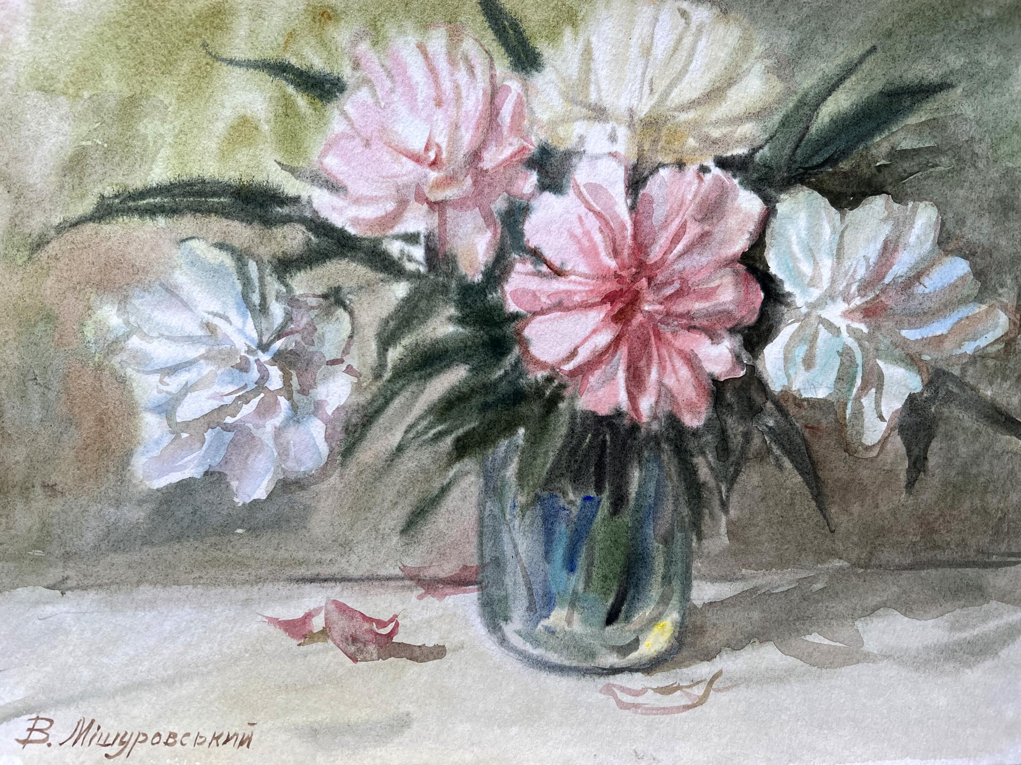 Watercolor painting Peonies V. Mishurovsky