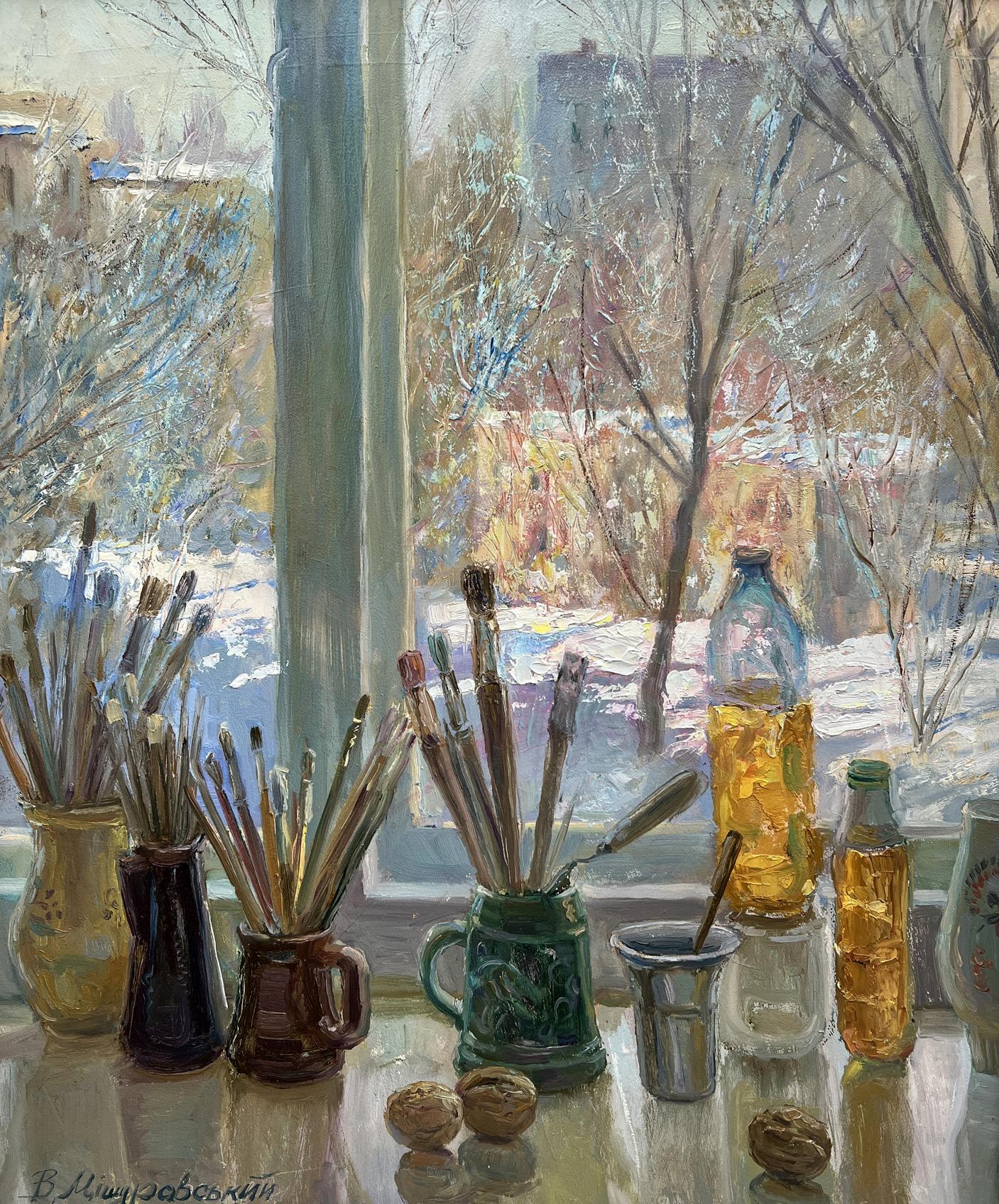 Oil painting Workshop window V. Mishurovsky