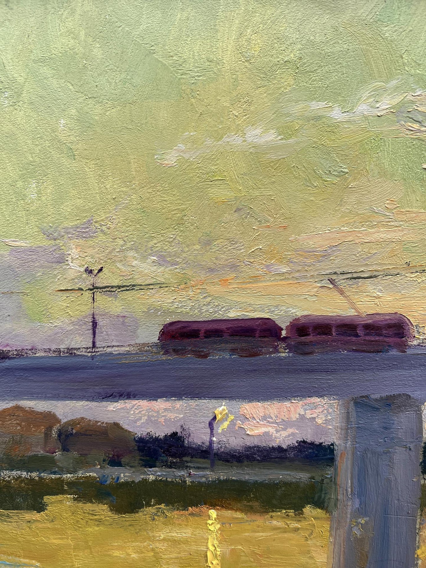 Oil painting High-speed tram V. Mishurovsky