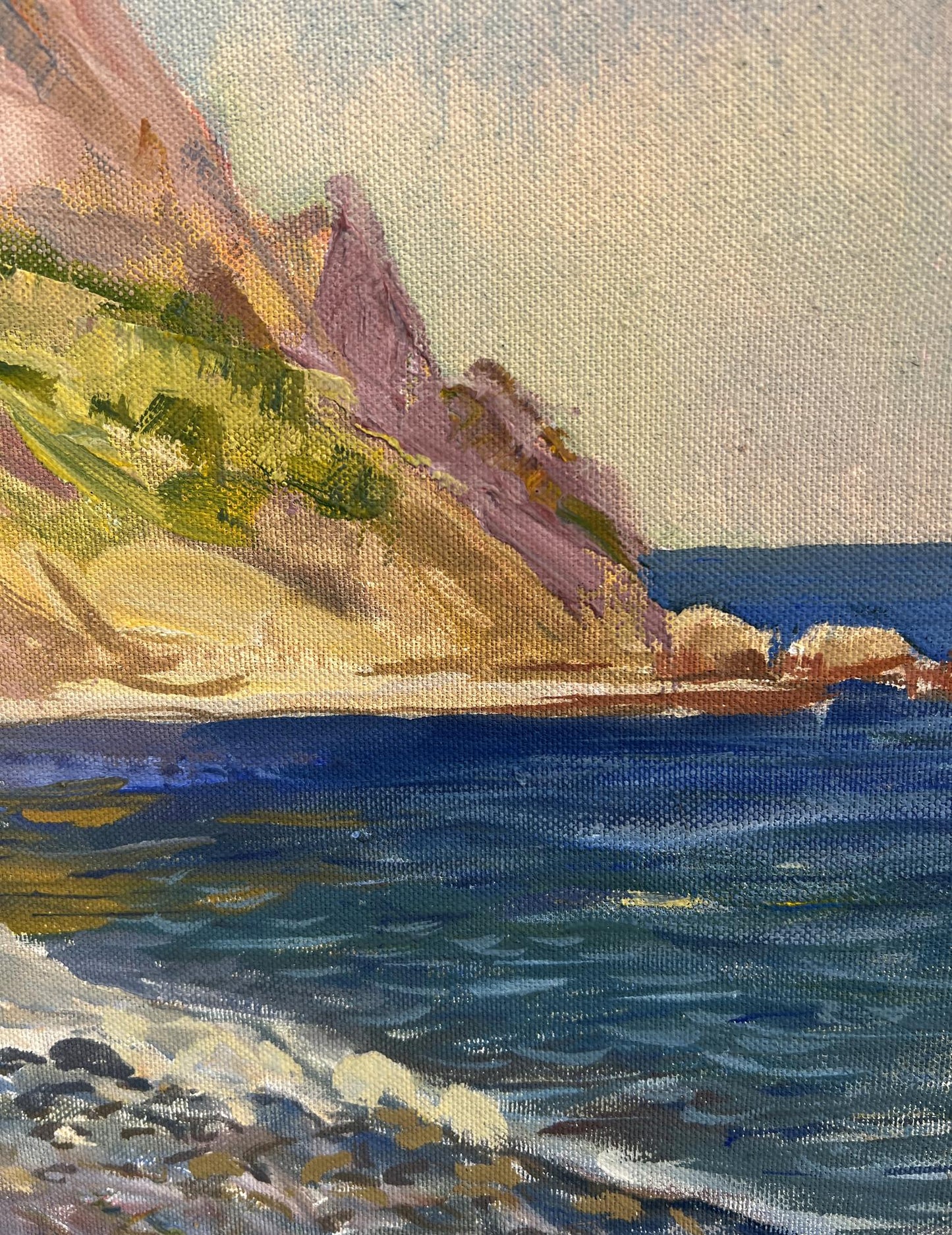 Oil painting View of the rocky coast V. Mishurovsky