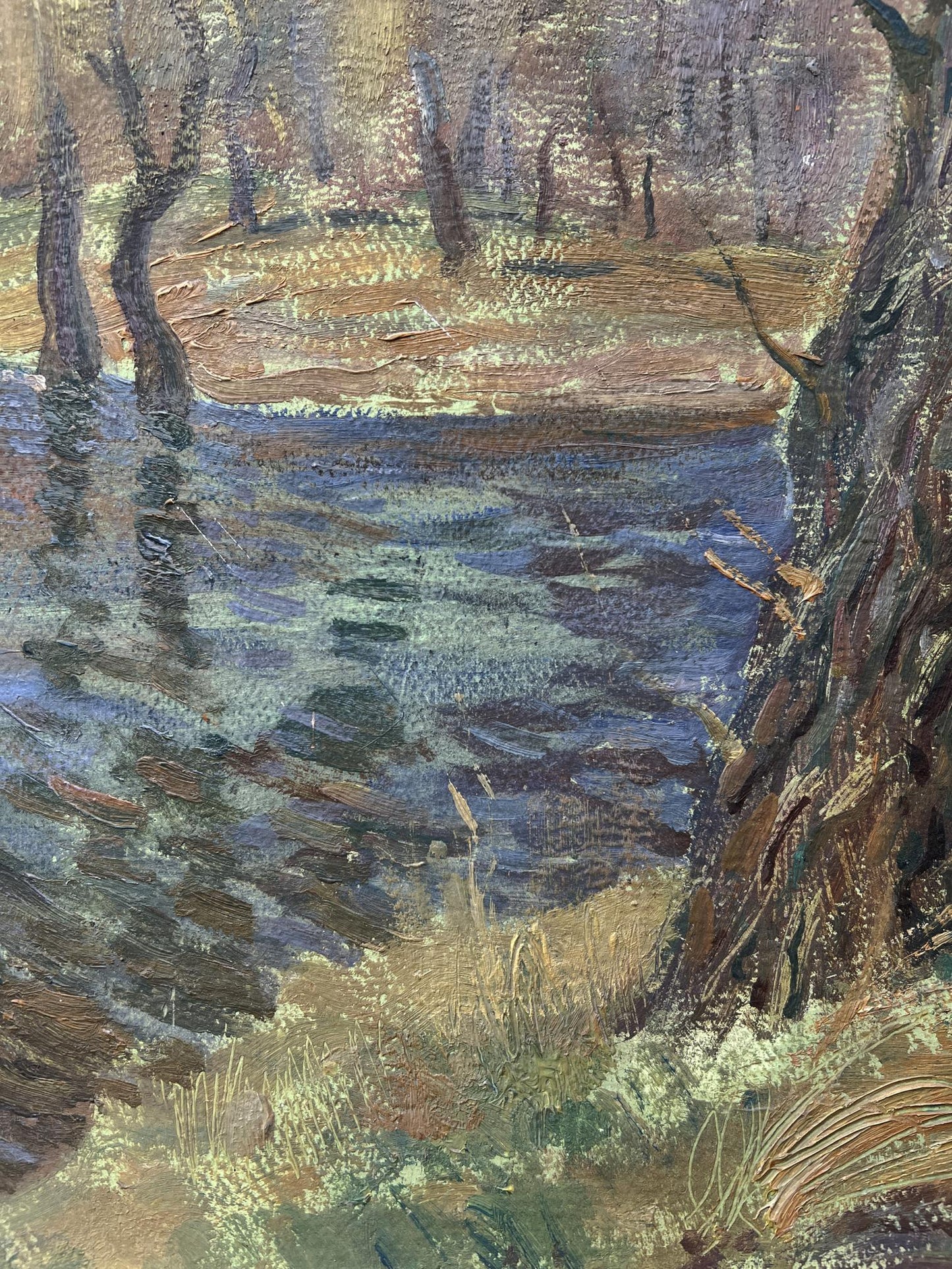 Oil painting Spring in the hydropark V. Mishurovsky