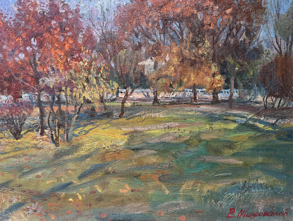 Oil painting Autumn in the park V. Mishurovsky