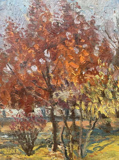 Oil painting Autumn in the park V. Mishurovsky