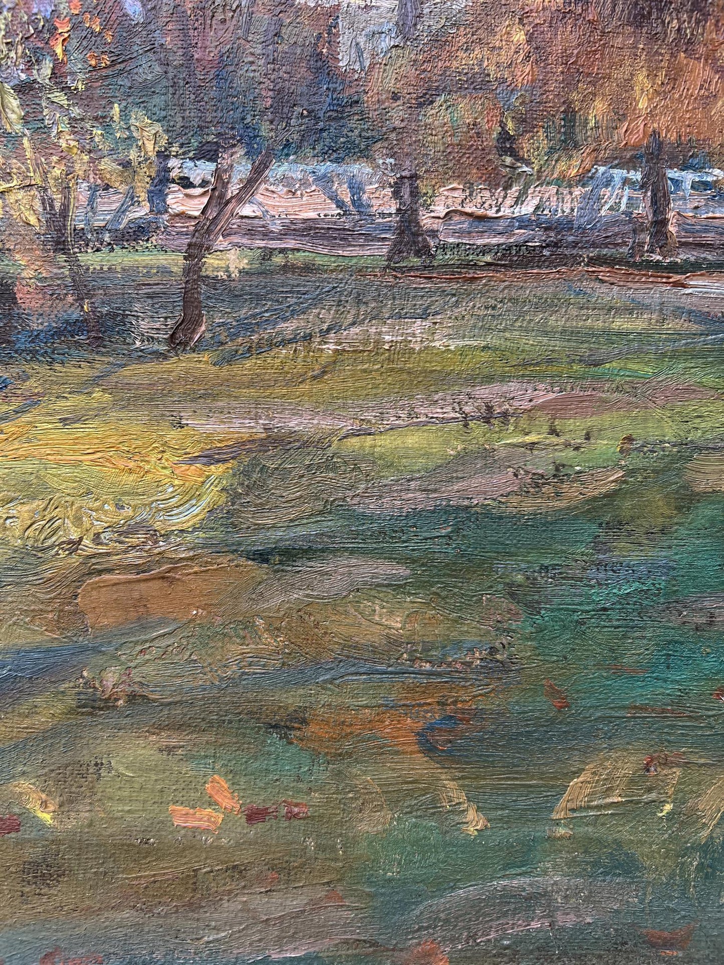 Oil painting Autumn in the park V. Mishurovsky