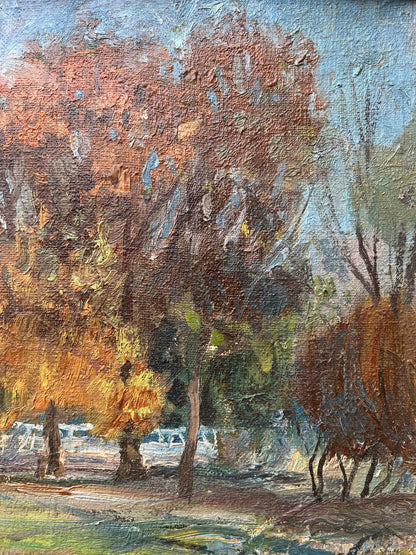 Oil painting Autumn in the park V. Mishurovsky