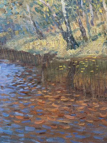 Oil painting Autumn warm time V. Mishurovsky