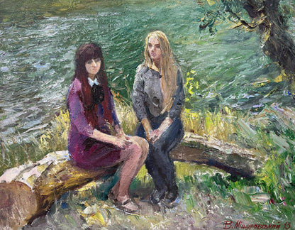 Oil painting Mermaids V. Mishurovsky