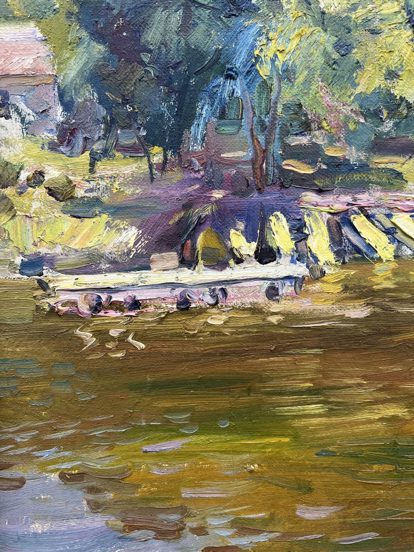 Oil painting In the summer park V. Mishurovsky
