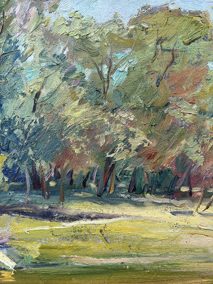 Oil painting In the summer park V. Mishurovsky