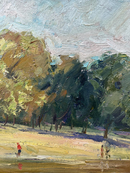 Oil painting In the summer park V. Mishurovsky
