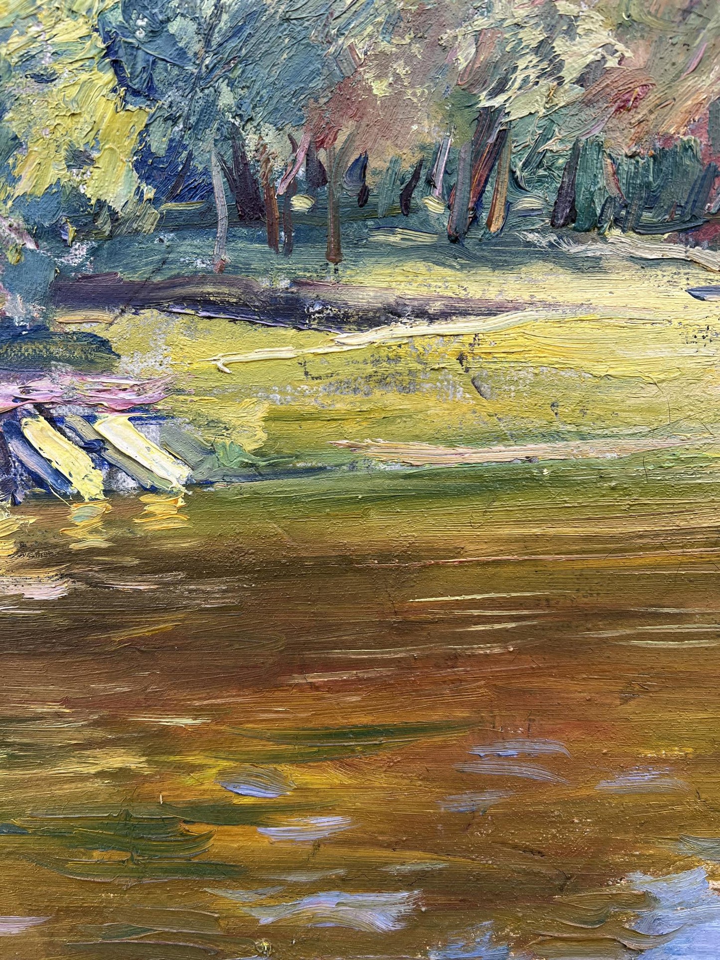 Oil painting In the summer park V. Mishurovsky