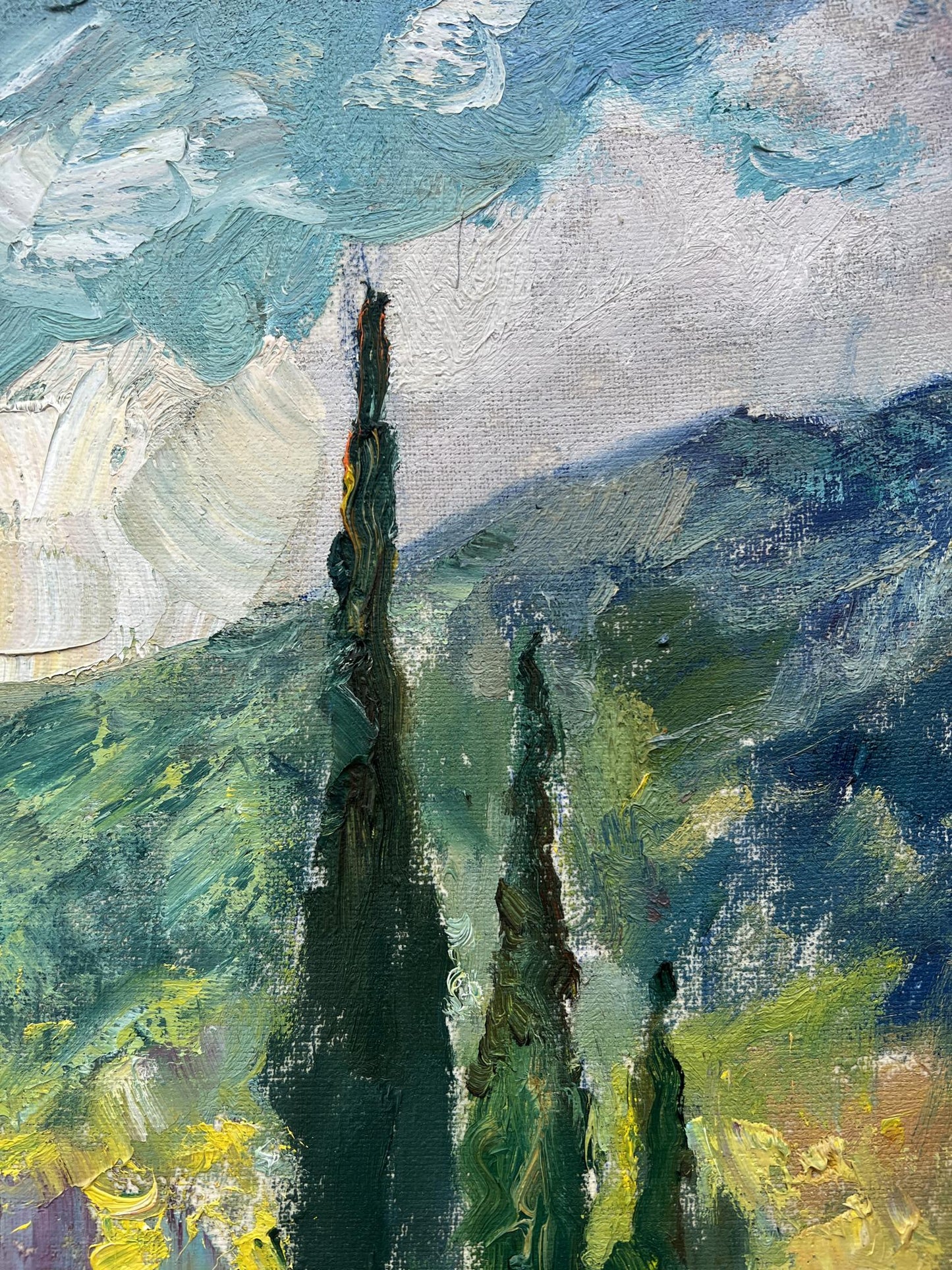 Oil painting January in the mountains V. Mishurovsky