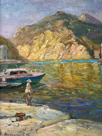Oil painting Near the yacht club V. Mishurovsky
