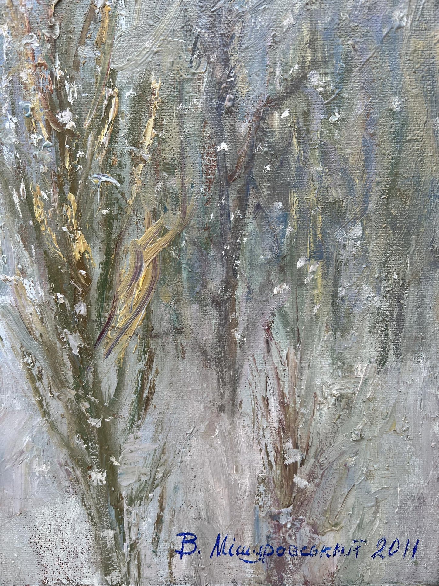 Oil painting It was snowing V. Mishurovsky