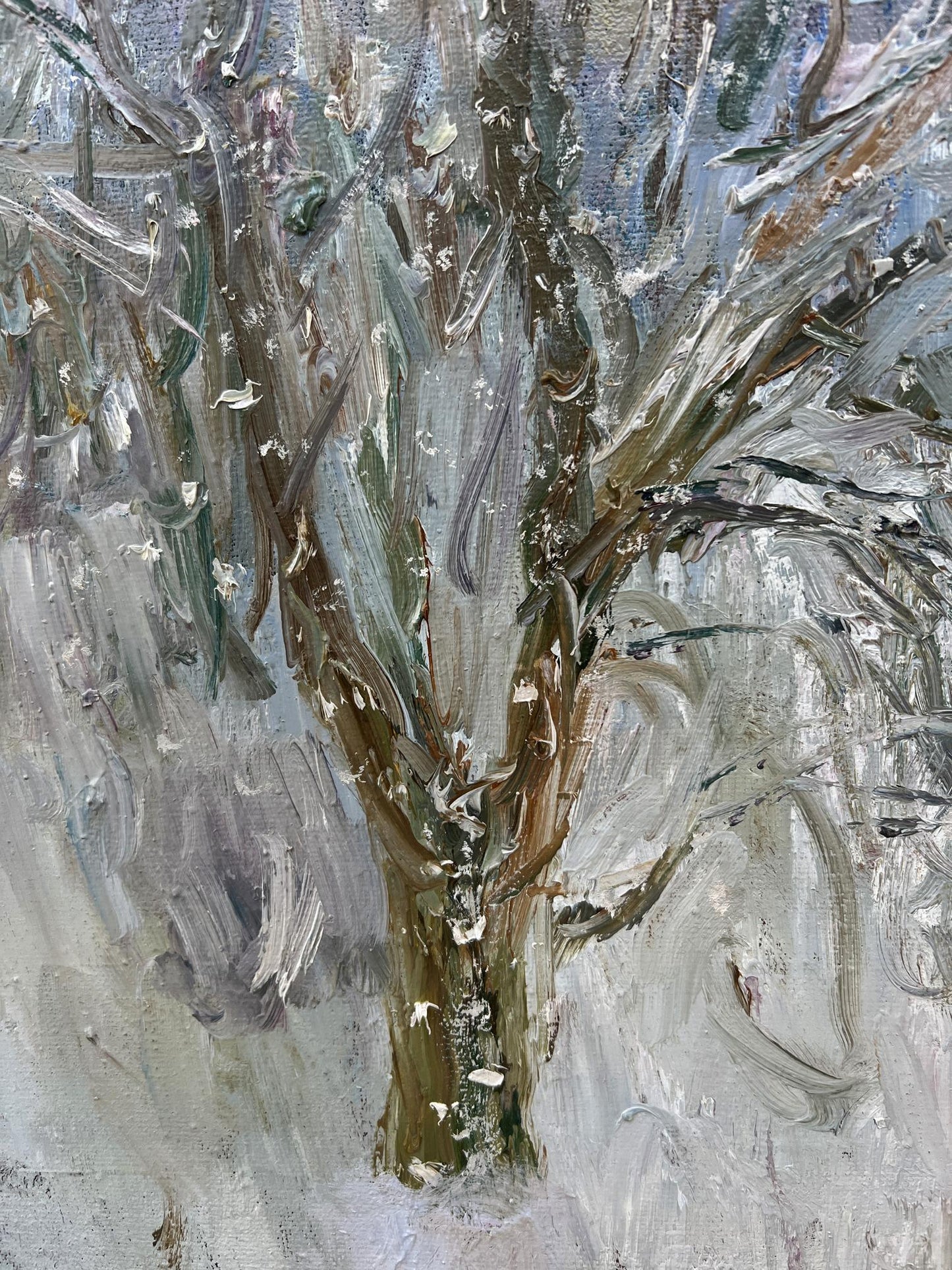 Oil painting It was snowing V. Mishurovsky