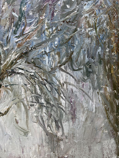 Oil painting It was snowing V. Mishurovsky