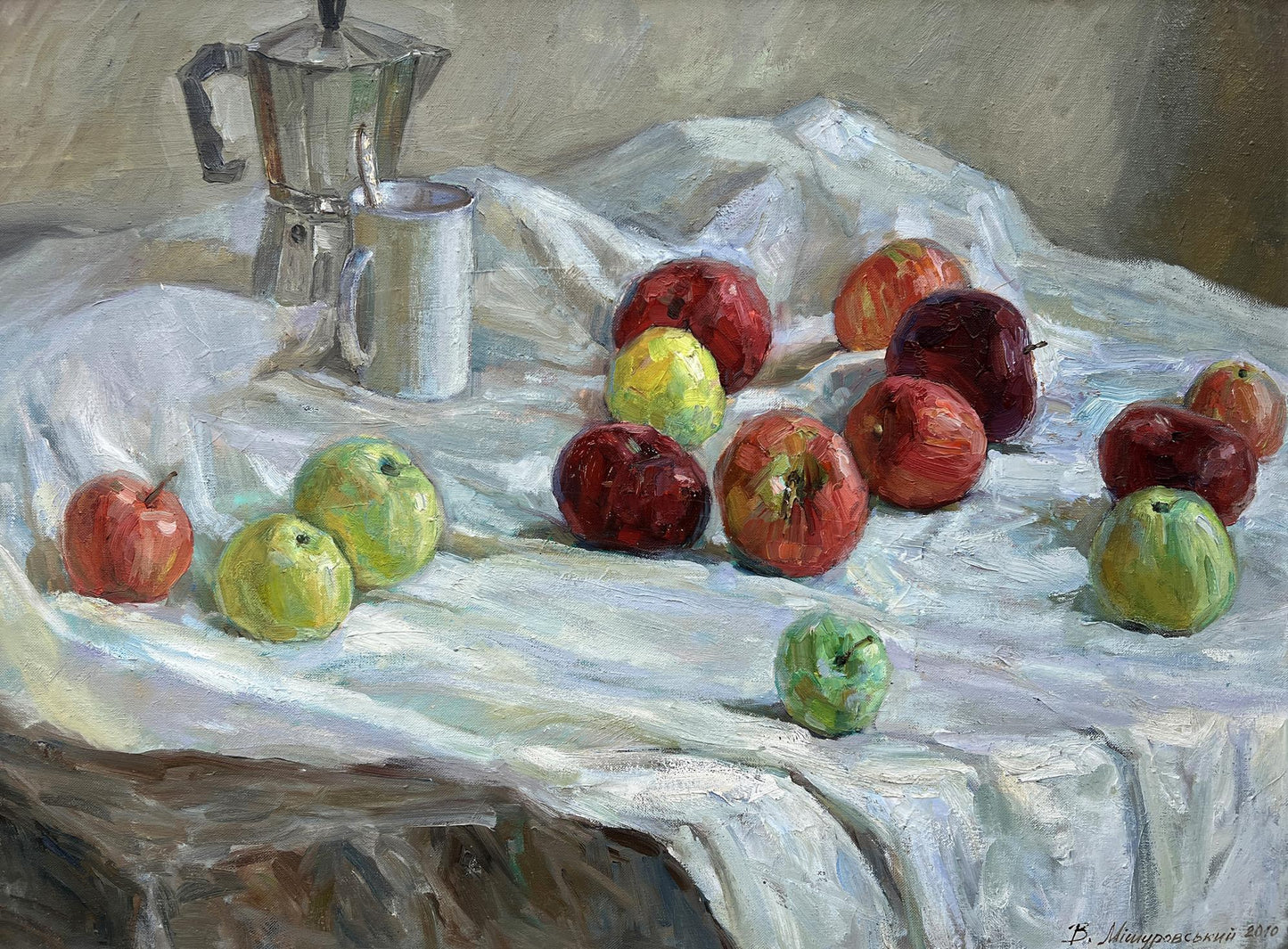 Oil painting Still life with apples V. Mishurovsky