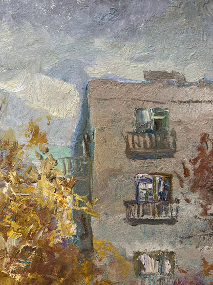 Oil painting Autumn in the city V. Mishurovsky