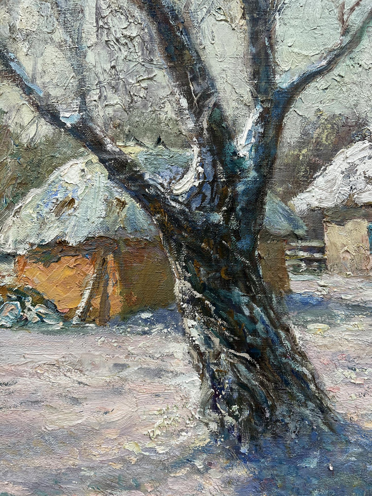 Oil painting Winter sunny day V. Mishurovsky