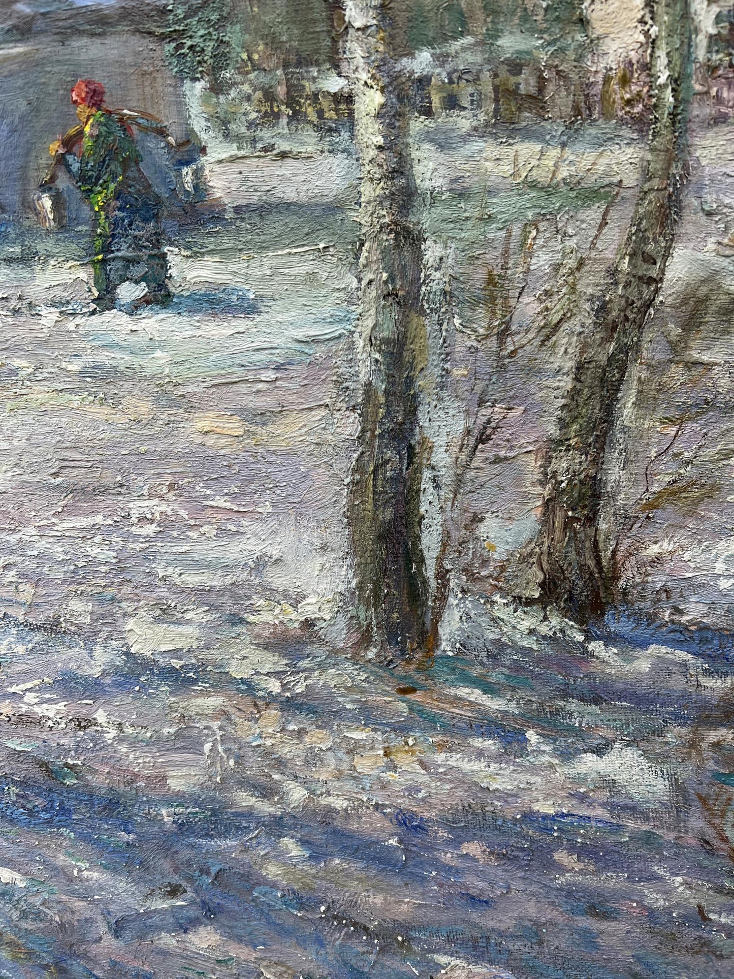 Oil painting Winter sunny day V. Mishurovsky