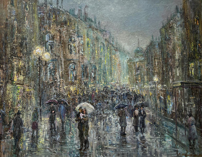 Oil painting Silver rain V. Mishurovsky