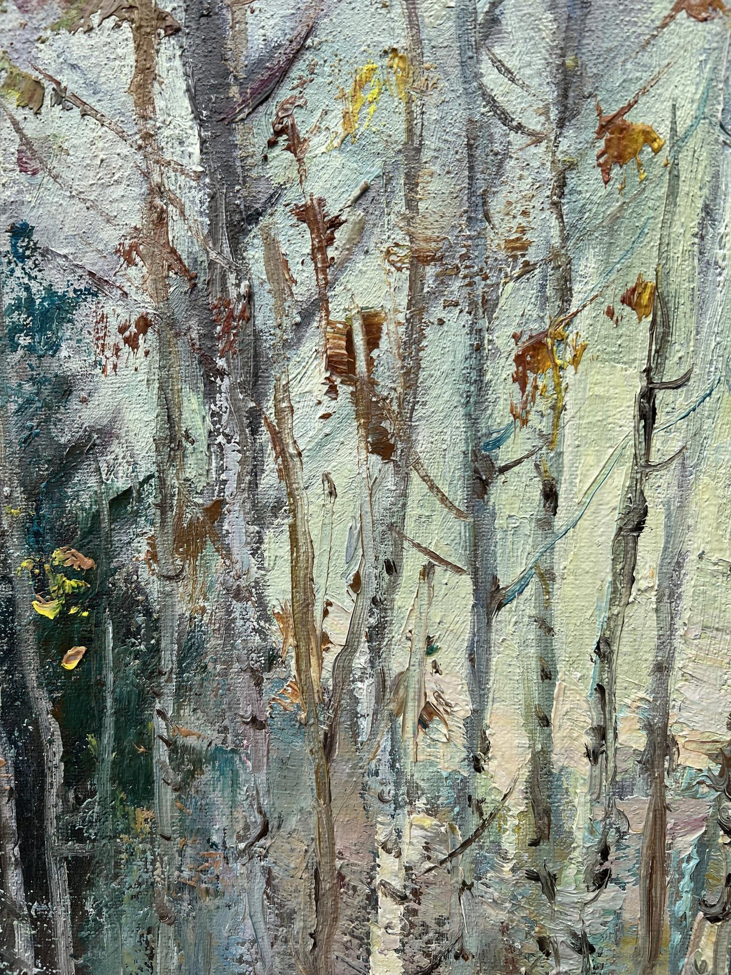 Oil painting Winter birches V. Mishurovsky