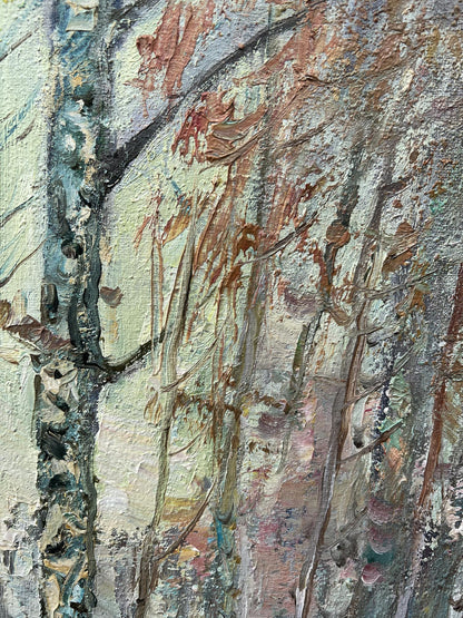 Oil painting Winter birches V. Mishurovsky