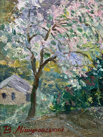 Oil painting May is blooming V. Mishurovsky