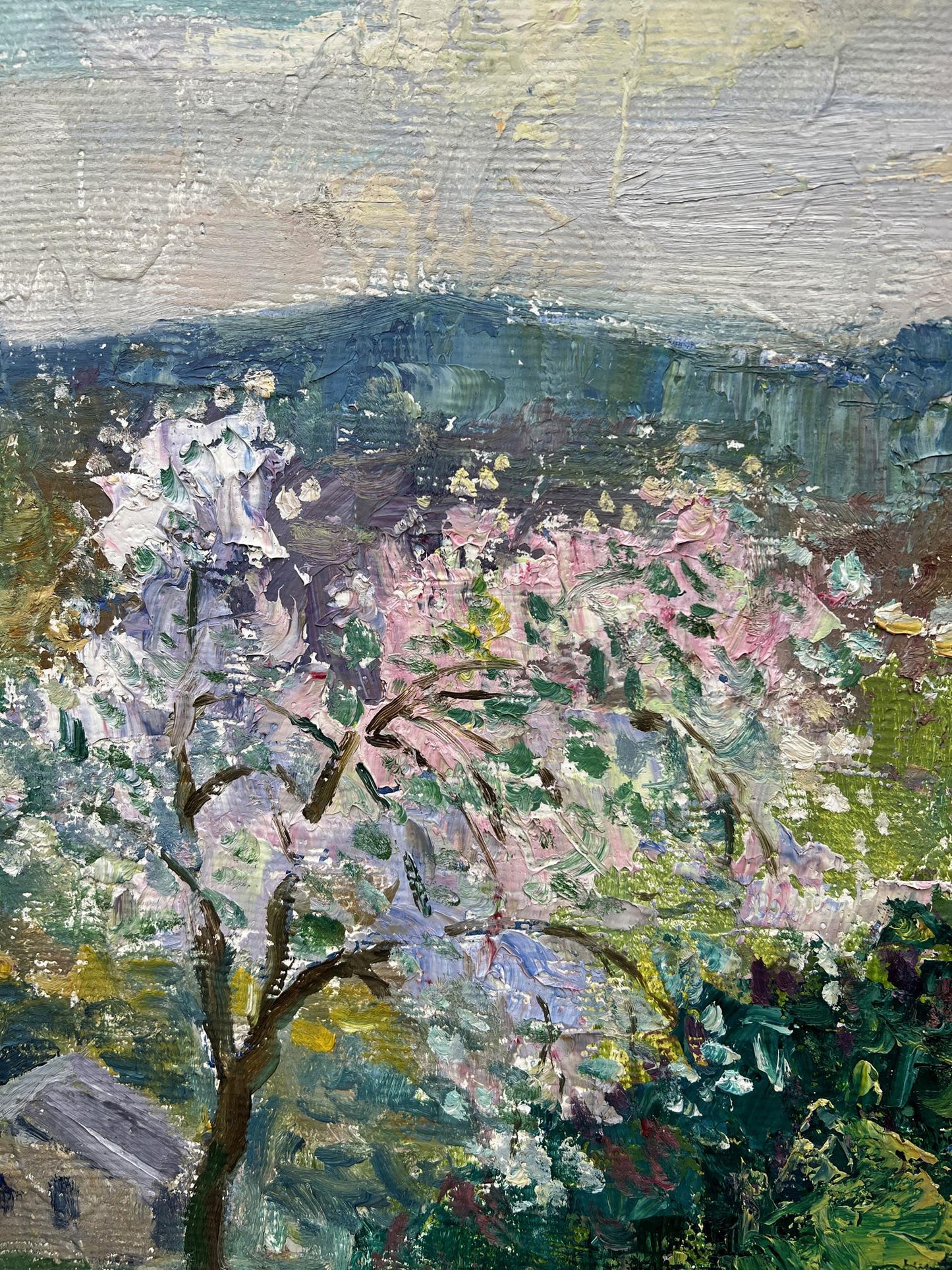Oil painting May is blooming V. Mishurovsky