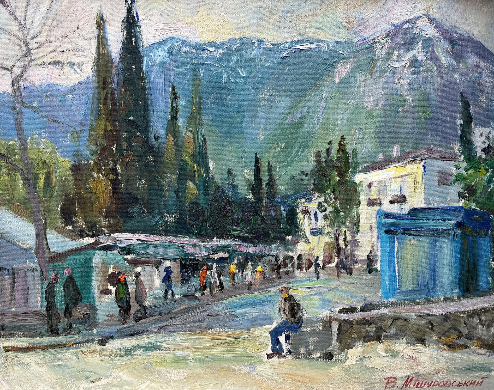 Oil painting City streets V. Mishurovsky