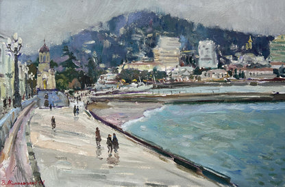 Oil painting Embankment of the city V. Mishurovsky