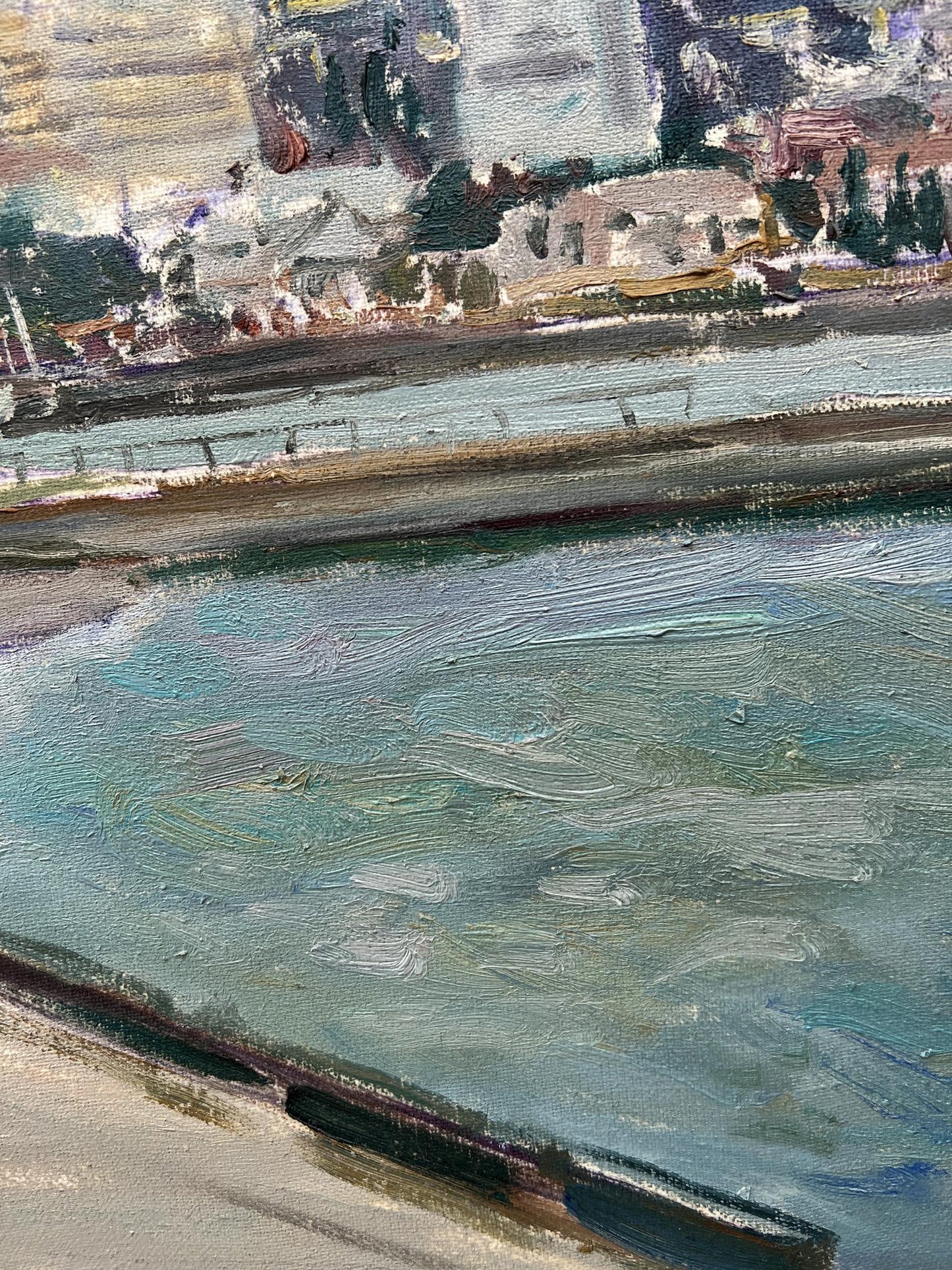 Oil painting Embankment of the city V. Mishurovsky