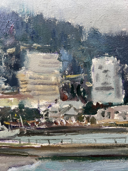 Oil painting Embankment of the city V. Mishurovsky