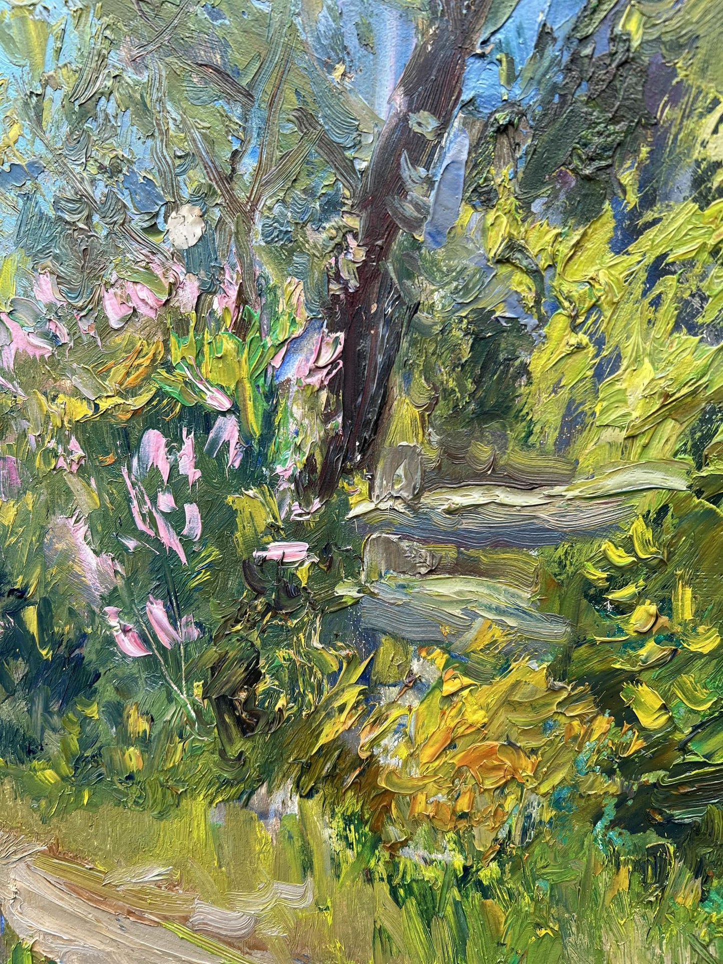 Oil painting When the lilac blooms V. Mishurovsky