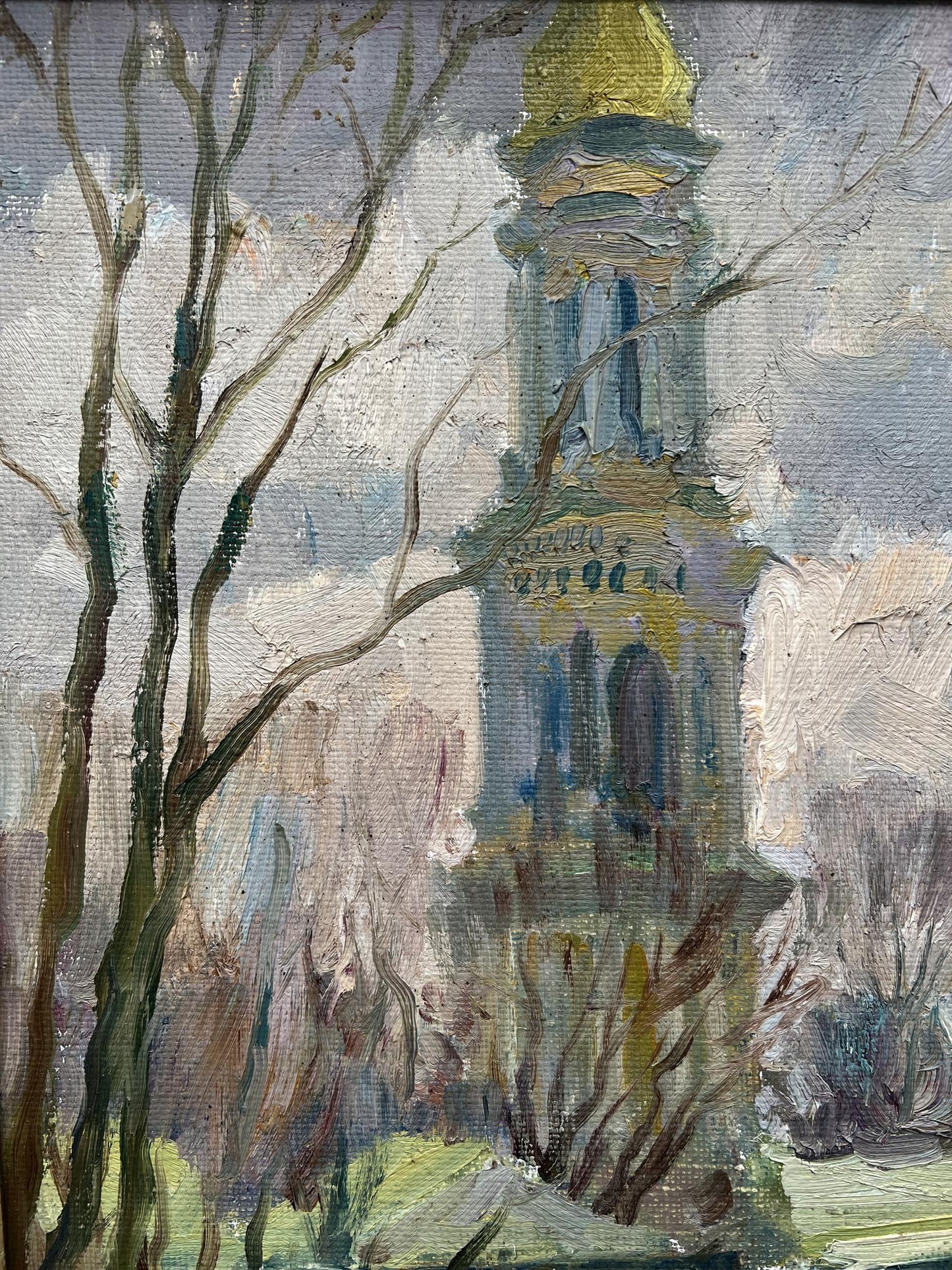 Oil painting Spring in Lavra V. Mishurovsky