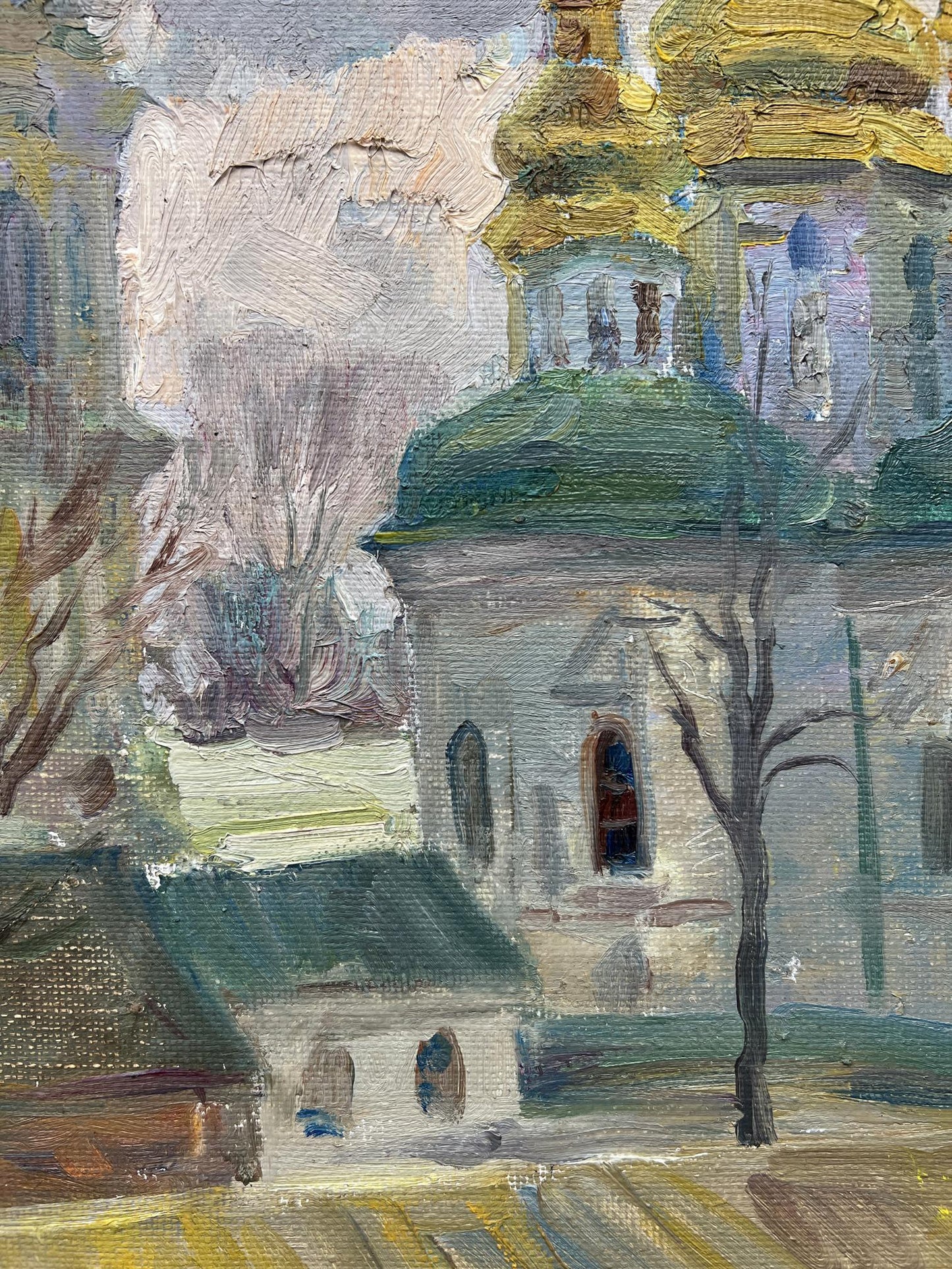 Oil painting Spring in Lavra V. Mishurovsky