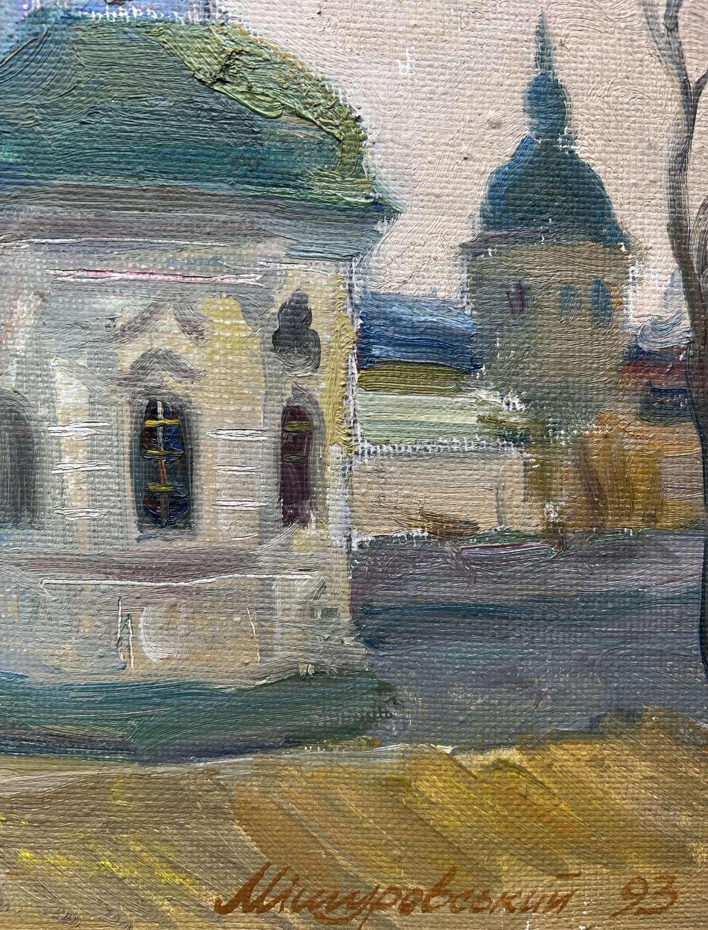 Oil painting Spring in Lavra V. Mishurovsky