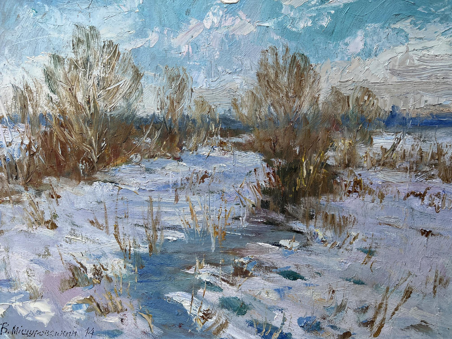 Oil painting In winter V. Mishurovsky