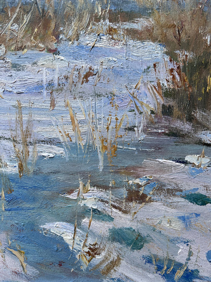 Oil painting In winter V. Mishurovsky