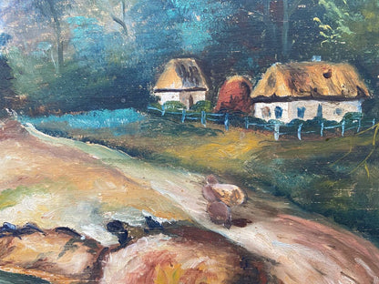 Oil painting Village views Unknown artist
