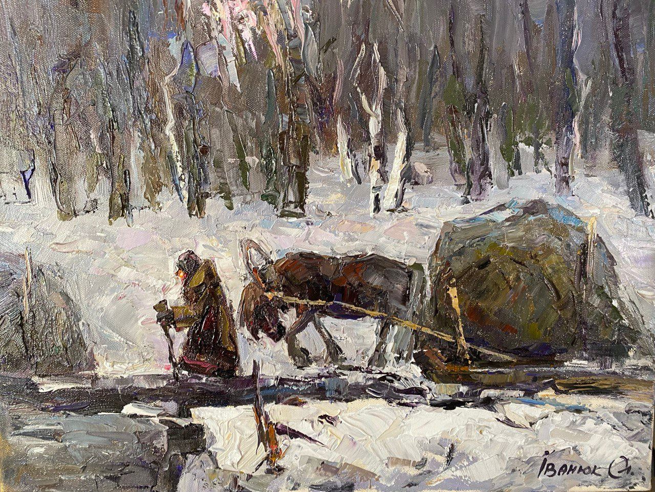 Oil painting Road to the forest Ivanyuk Alex