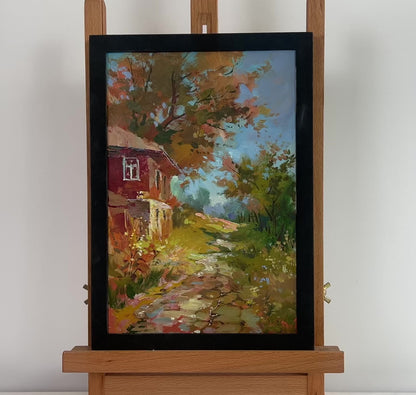 Oil painting Autumn golden path Yuriy Suprunchuk