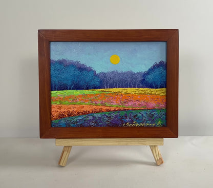 Oil painting Warm wind over the meadows V. Zadorozhnya