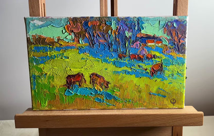 Oil painting Morning meadows Oksana Ivanyuk