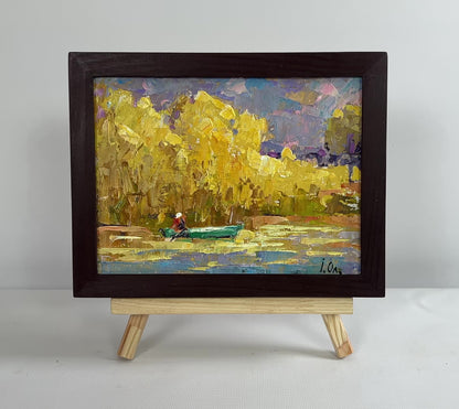 Oil painting On the autumn lake Oleksiy Ivanyuk