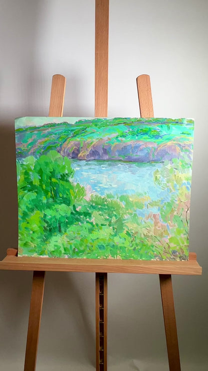 Oil painting Desna River Peter Dobrev