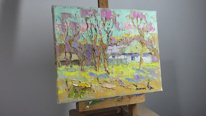 Oil painting The snow came down Alex Ivanyuk