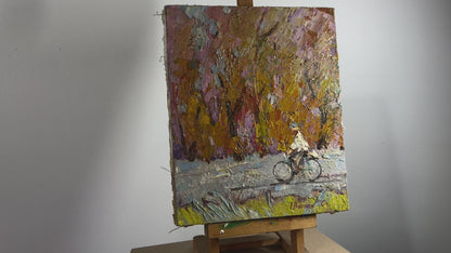 Oil painting A walk on the bike Alex Ivanyuk