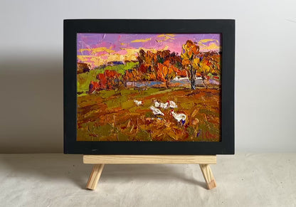 Oil painting Autumn evening Oksana Ivanyuk